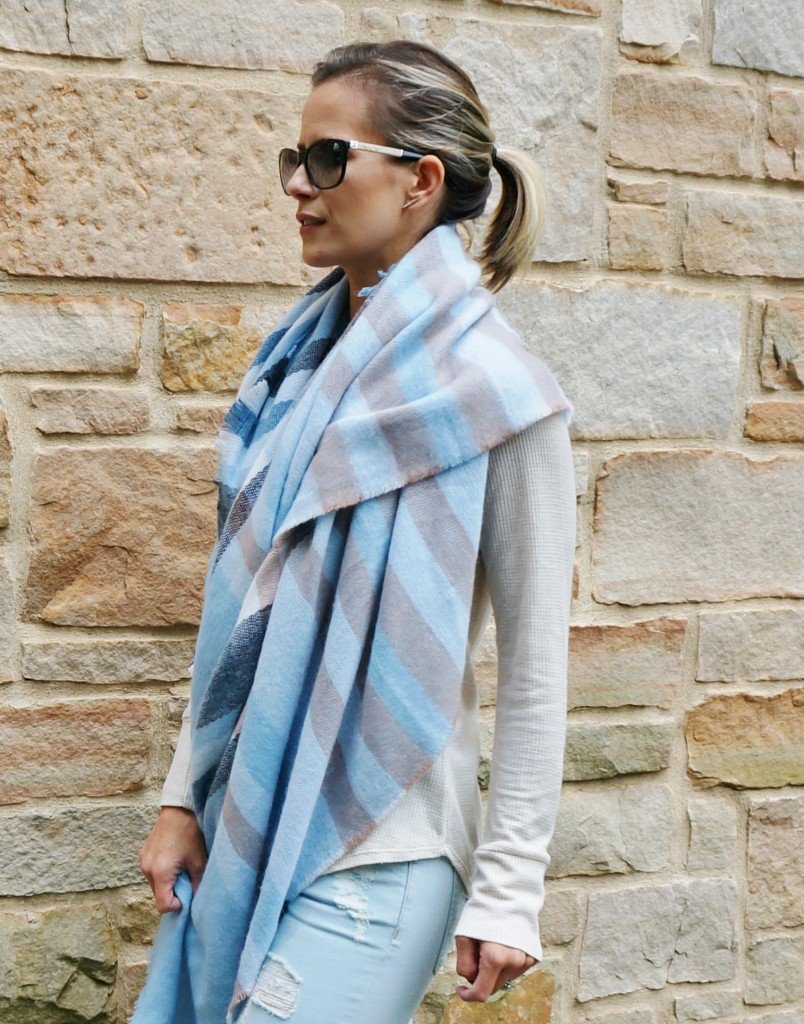 Favorite looks: long sleeve tee, denim, and scarf
