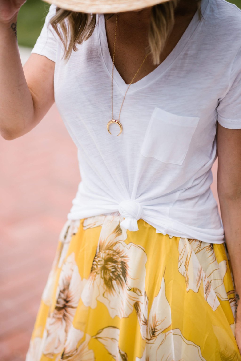 Chicwish yellow floral maxi skirt