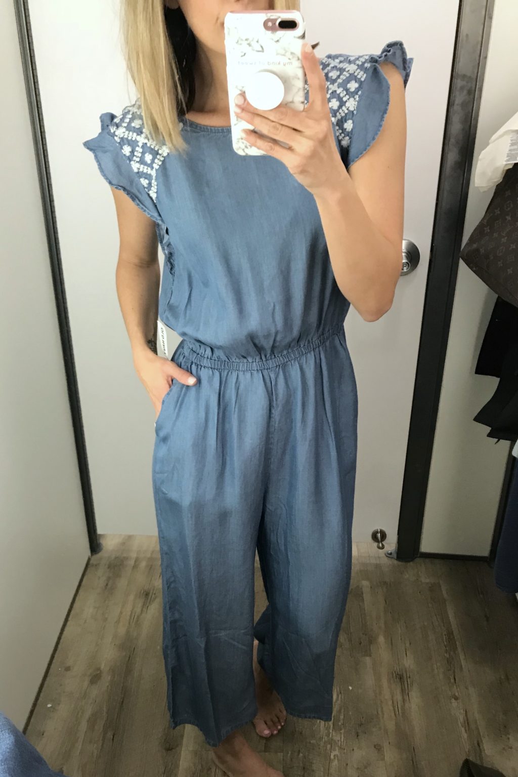 Old Navy try-on haul, chambray jumpsuit
