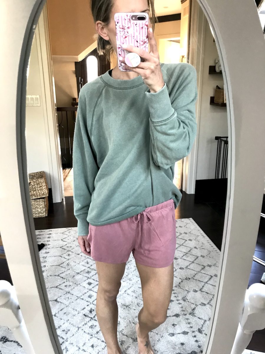 Sweatshirt and shorts