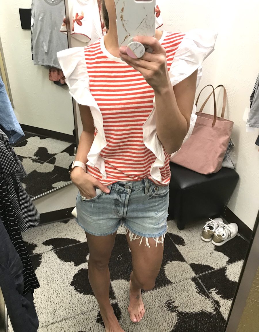 Nordstrom half-yearly sale, ruffle tee and shorts