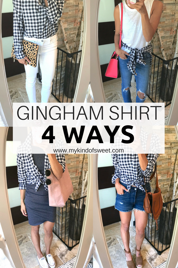 Gingham shirt, 4 ways