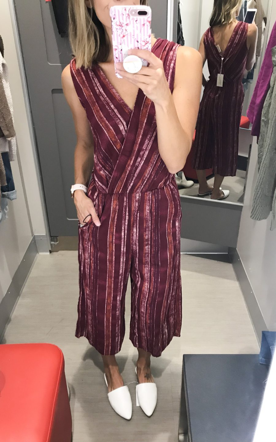 Target fall try on, striped jumpsuit and mules