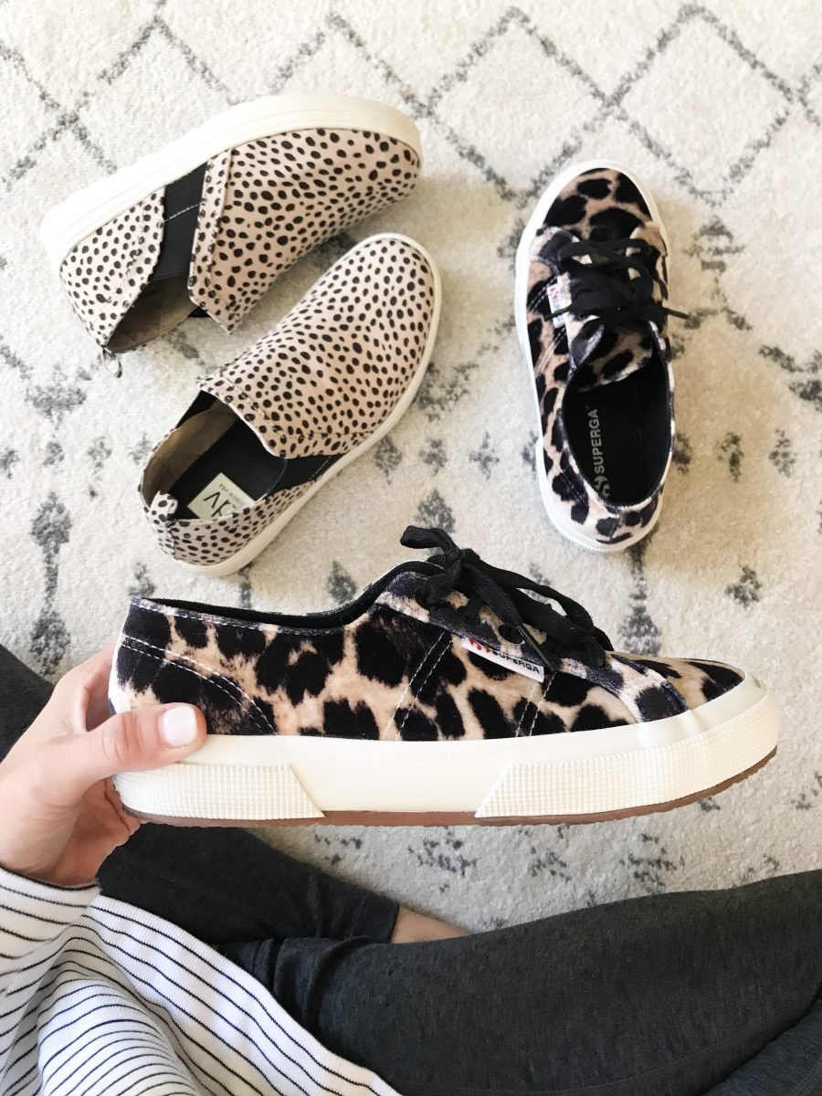 Superga leopar sneakers and Dolce Vita leopard sneakers