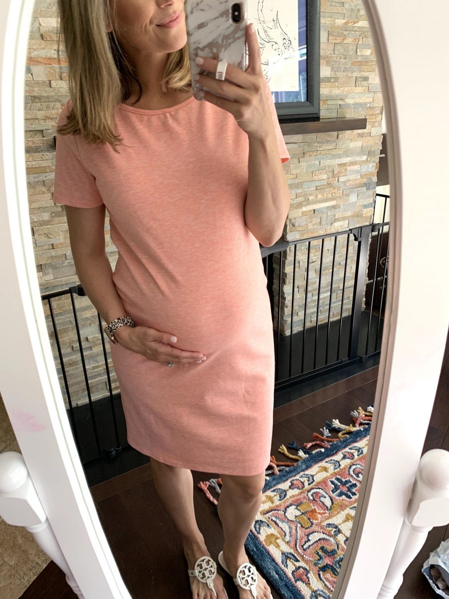short sleeved maternity tee dress
