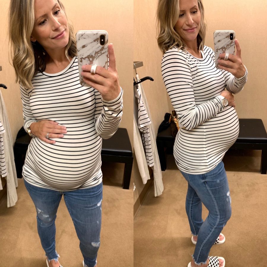 Try on haul, striped top