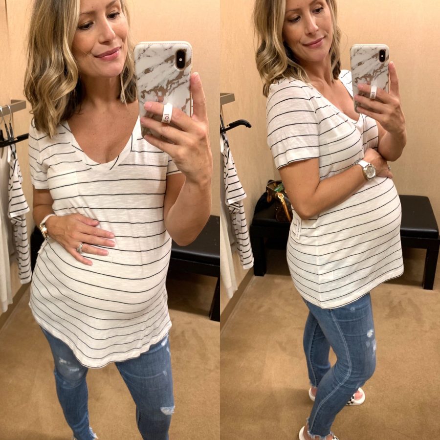 Try on haul, striped tee