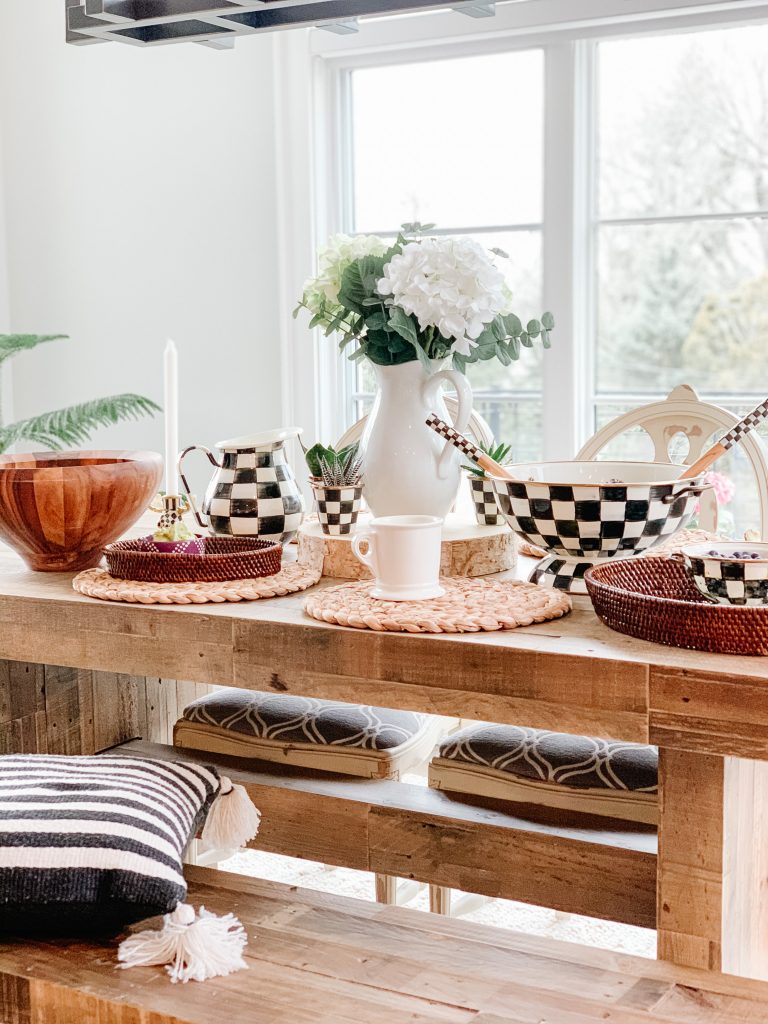 I've partnered with MacKenzie Childs to share some of my favorite home pieces to spruce up your space this spring. 