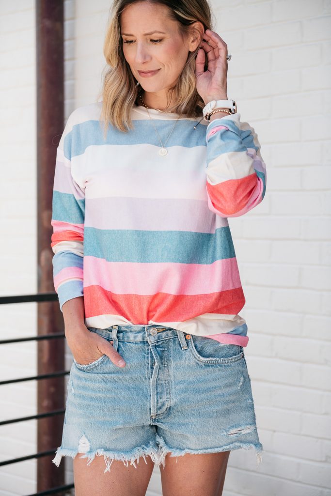 Today's Amazon Fashion Favorite is my striped tunic from last summer. It's back in stock and an easy way to add a little color to your day...