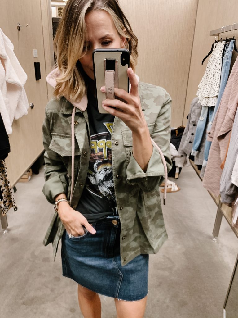 Nordstrom Anniversary Sale try on, camo jacket