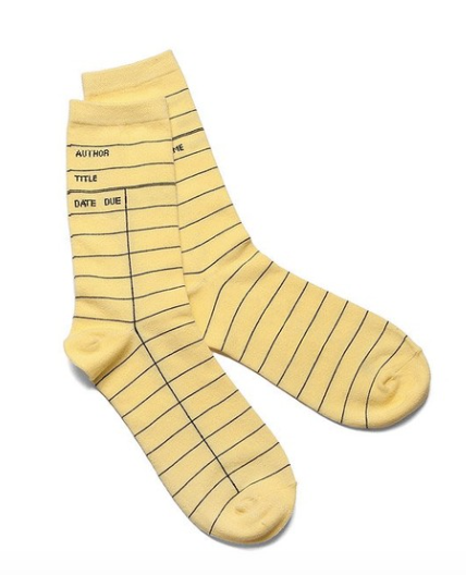 Teacher Gift Guide: LIBRARY CARD SOCKS | Perfect for any book lover. So cute.