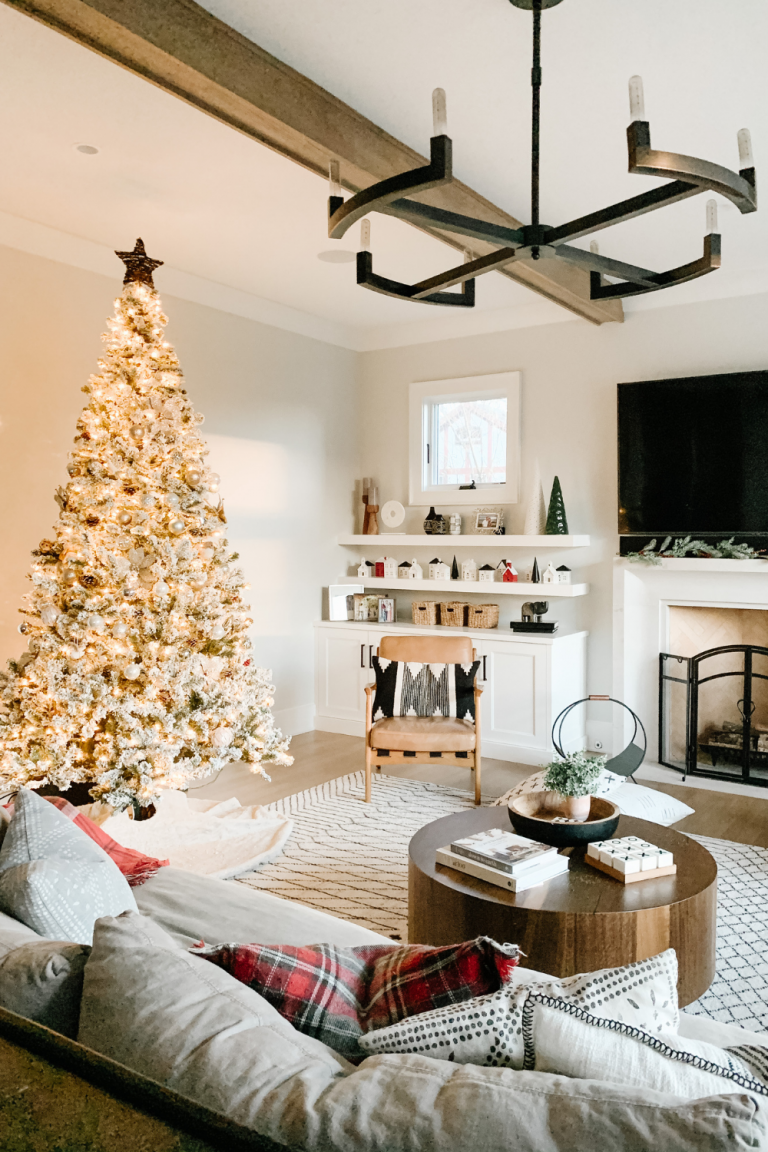 My Kind Of Sweet Home | Our Flocked Christmas Tree + Holiday Decor - My ...