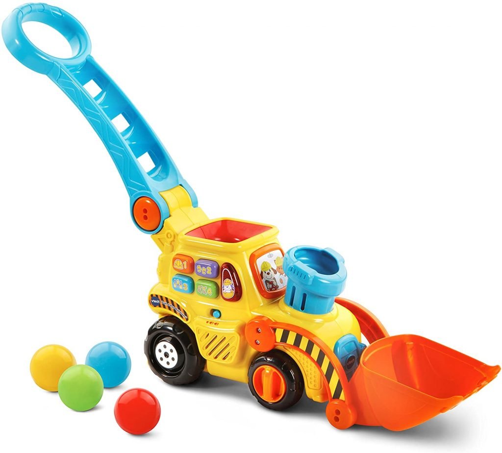 Holiday Gift Guide: VTECH BULLDOZER | One of Baby Gray's favorite toys! Little balls pop out when he pushes it and it totally keeps him entertained.