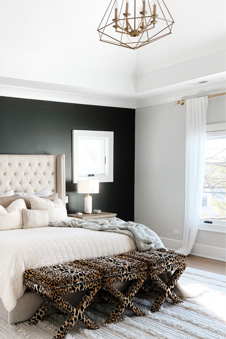 Master Bedroom Update | Black Accent Wall - My Kind of Sweet