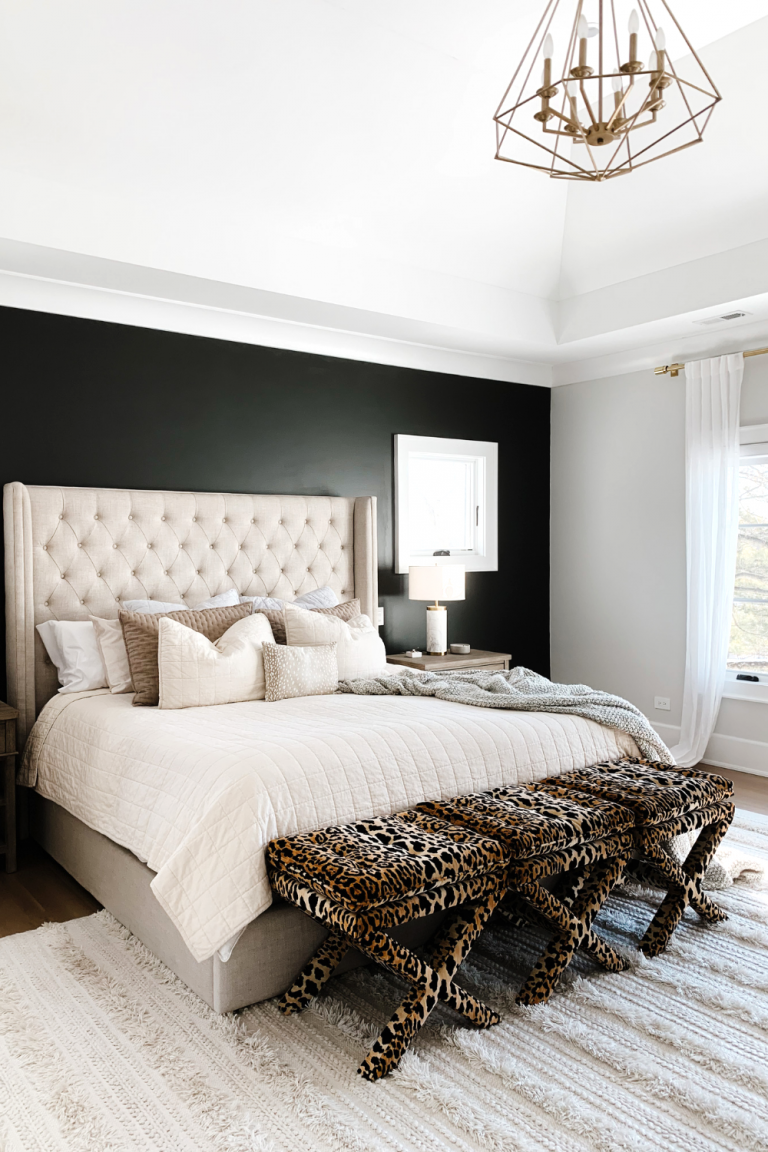 Master Bedroom Update | Black Accent Wall - My Kind of Sweet