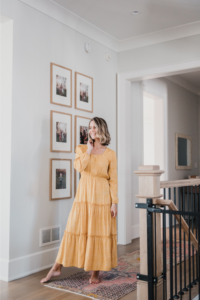Amazon maxi dress and gallery wall