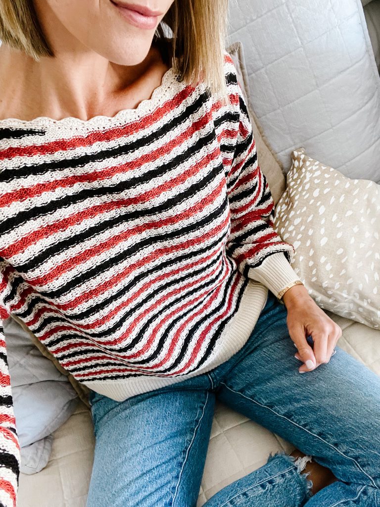 boatneck striped sweater