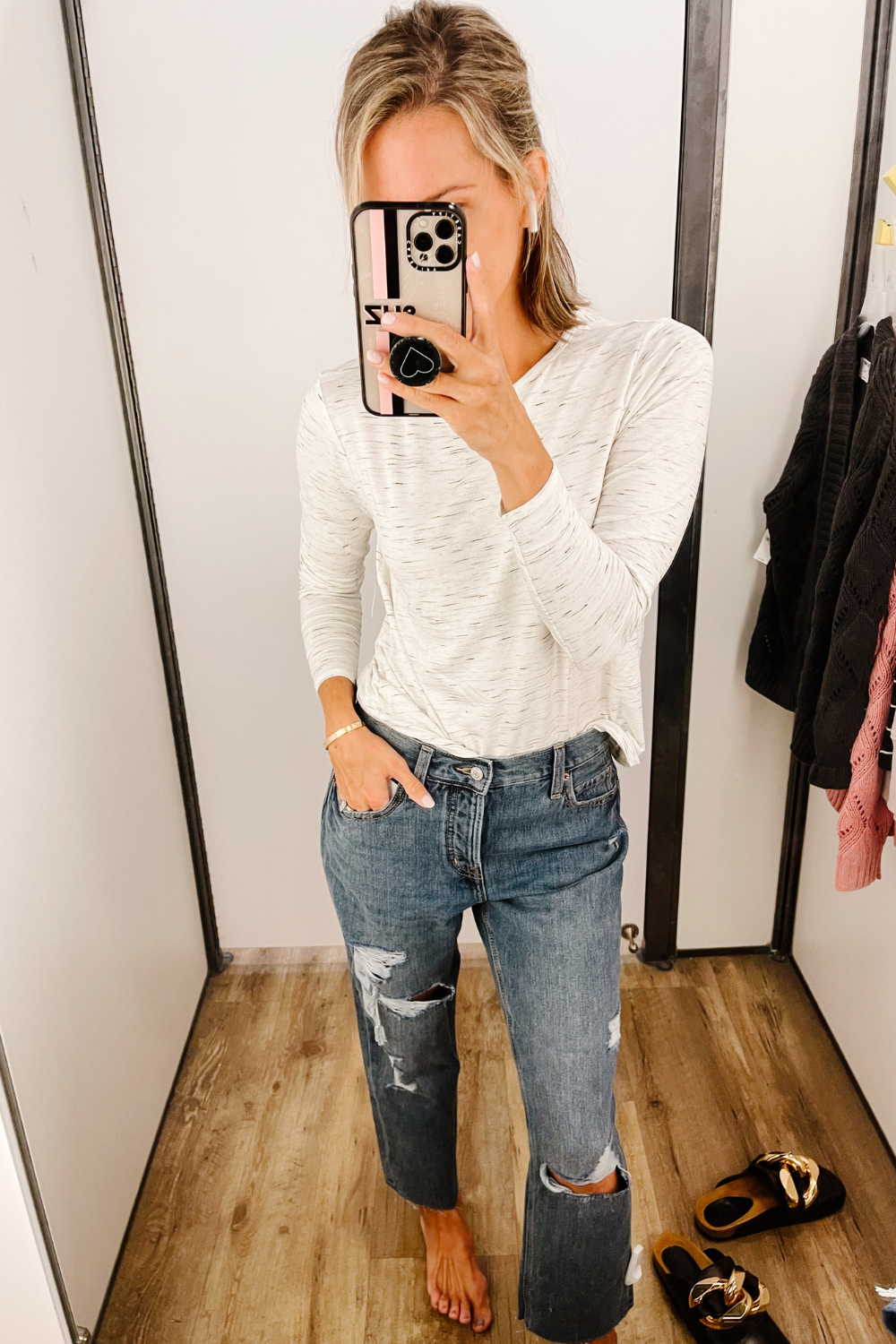 Old Navy Mini Early Fall Try On, long sleeve tee and jeans