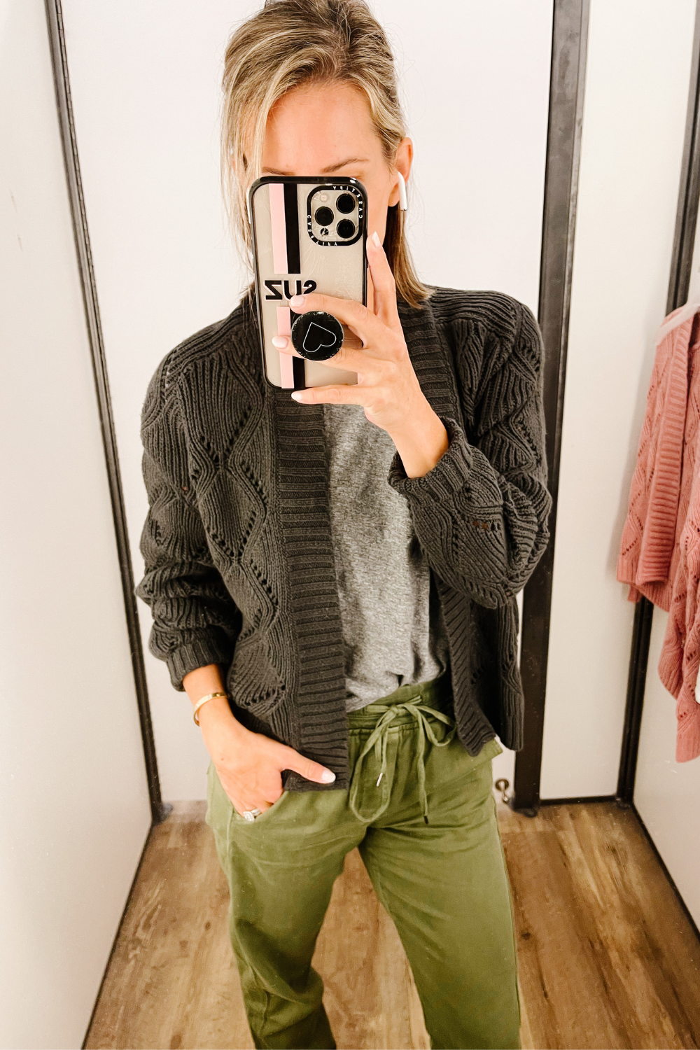 Old Navy Mini Early Fall Try On, pointelle cardigan and joggers