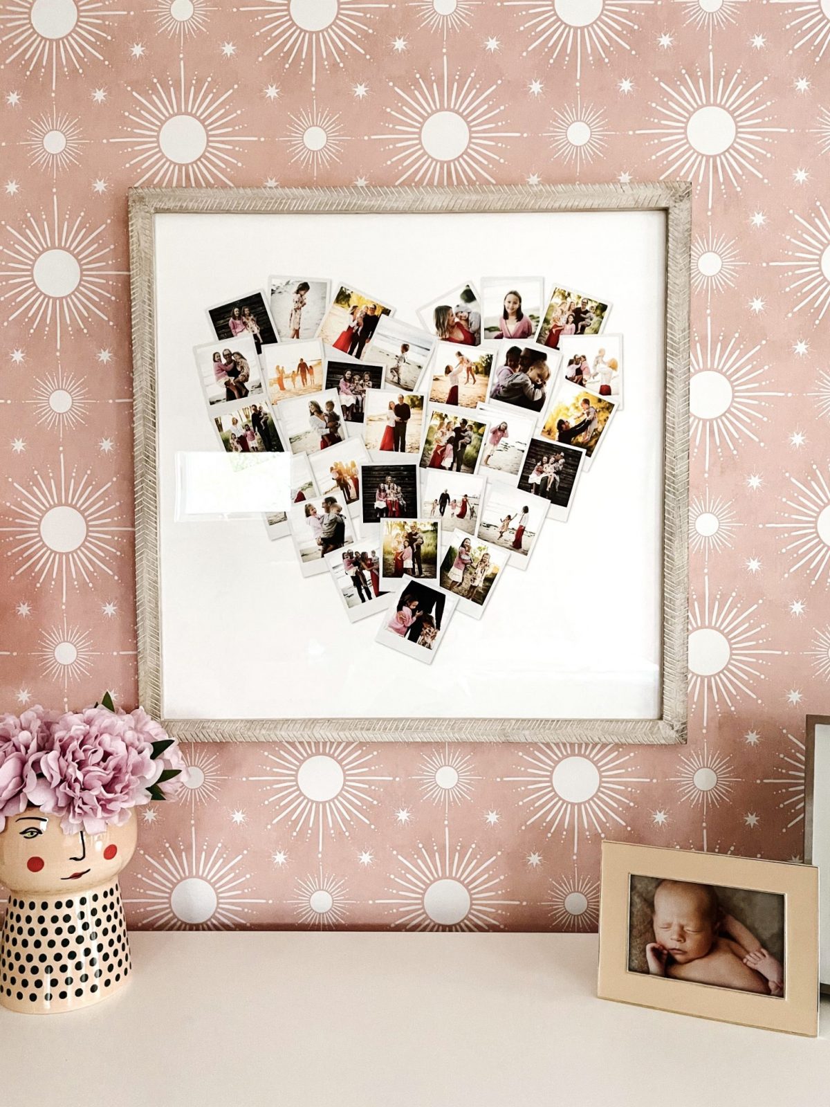 Family photo heart art