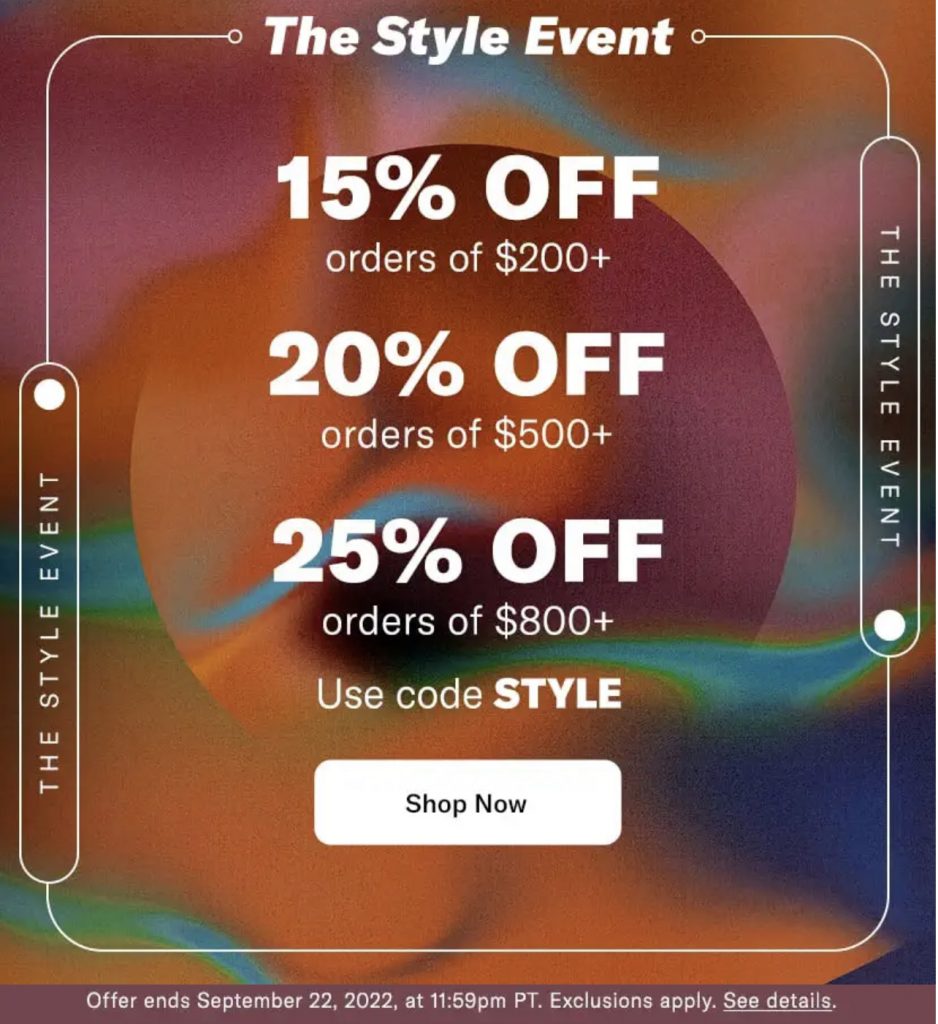 A graphic for the Shopbop sale 