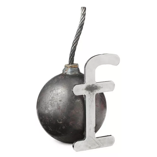 F bomb paperweight 